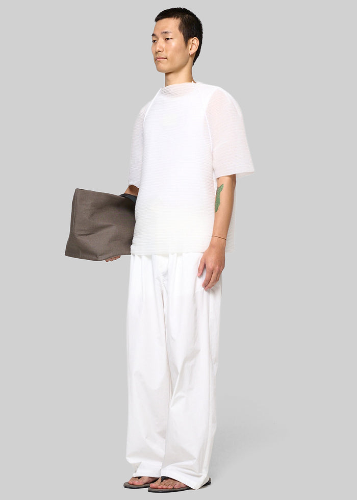 Amomento Men's Pleats Raglan Top - White