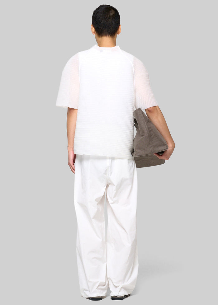 Amomento Men's Pleats Raglan Top - White