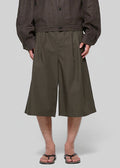 Amomento Two Tuck Wide Shorts - Brown