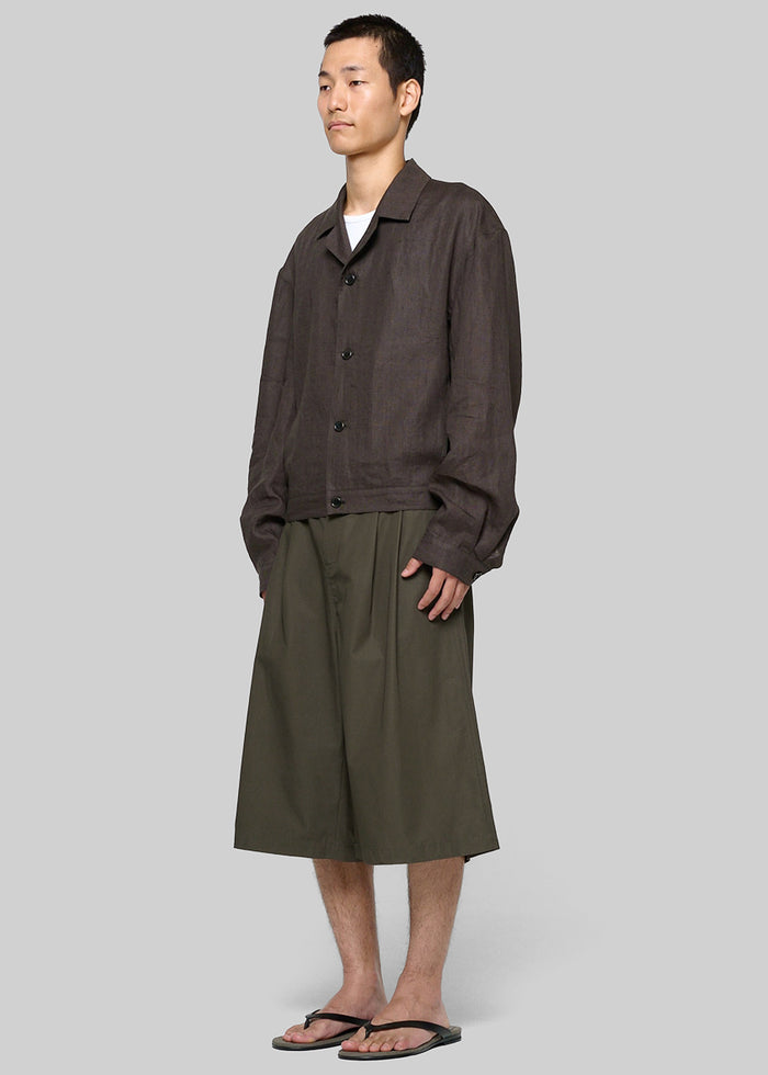 Amomento Two Tuck Wide Shorts - Brown
