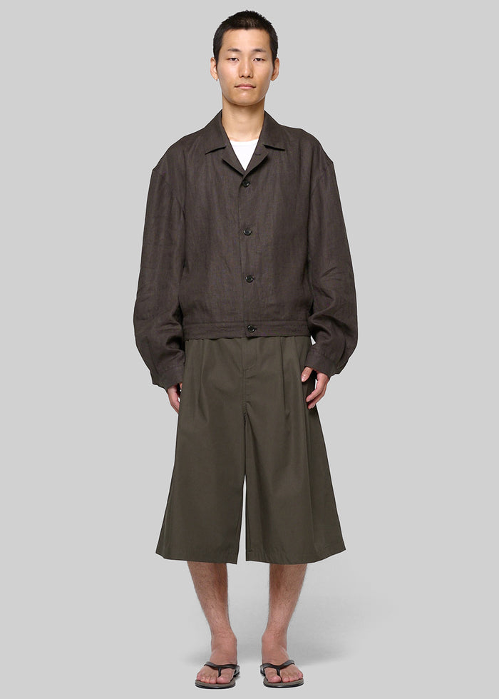 Amomento Two Tuck Wide Shorts - Brown