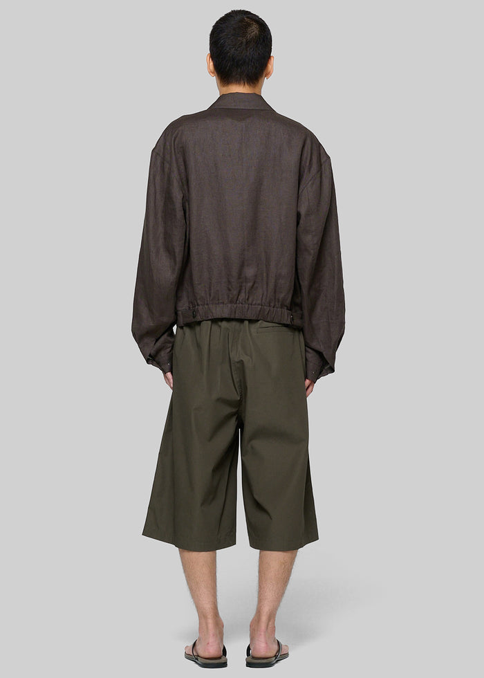 Amomento Two Tuck Wide Shorts - Brown