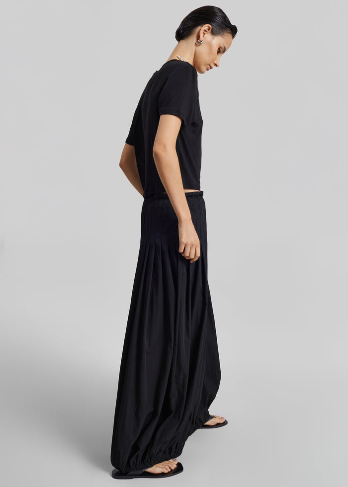 Andria Cropped Knit Top - Black