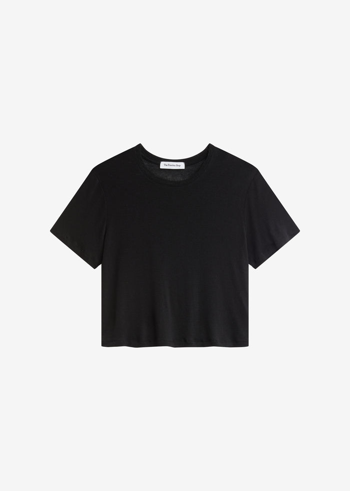 Andria Cropped Knit Top - Black