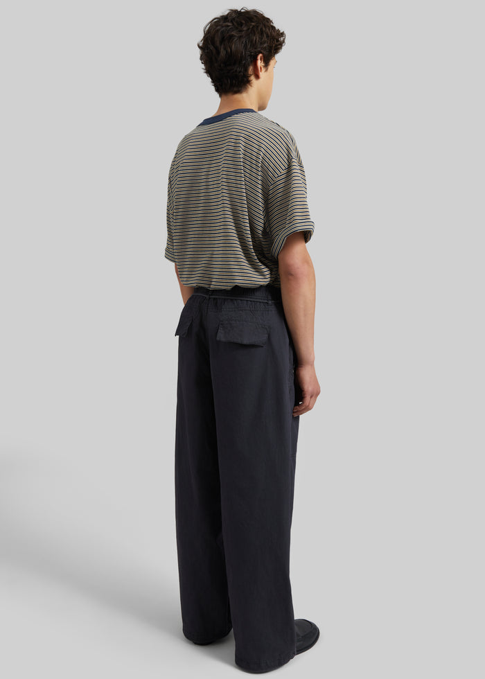 Antheor Drawstring Wide Leg Pants - Charcoal