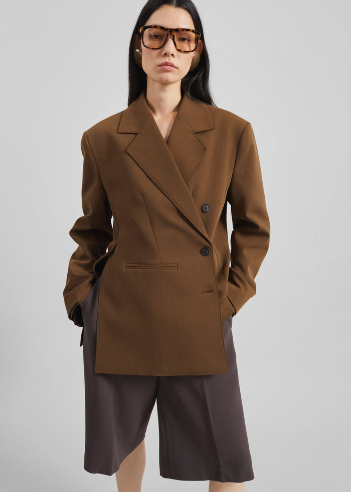 Antwerp Wrap Blazer - Brown