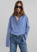 Anvers Striped Cotton Button Up Shirt - Blue/White Stripe