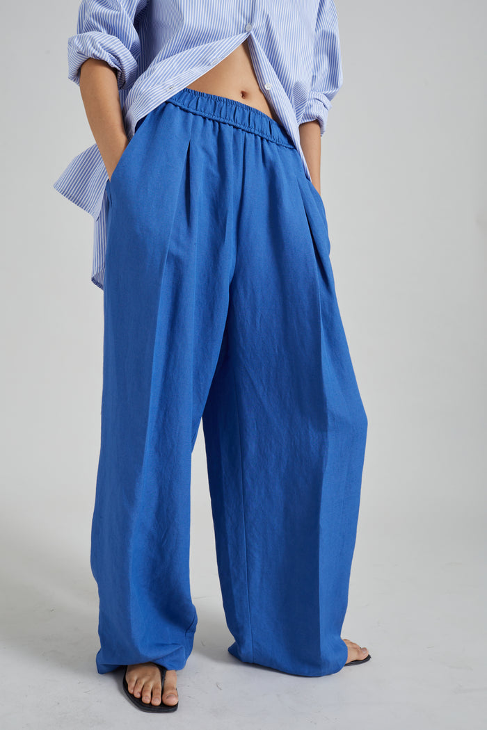 Anzio Wide Leg Pants - Cobalt