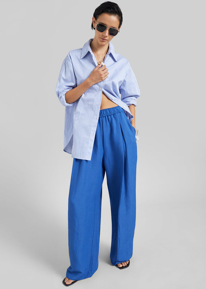 Anzio Wide Leg Pants - Cobalt