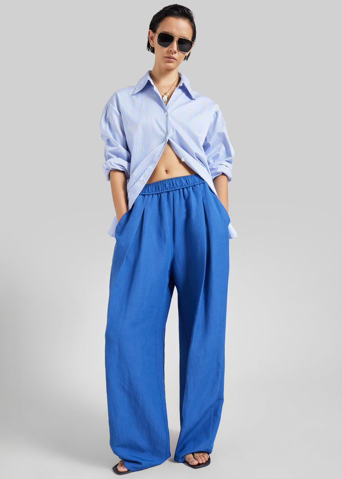 Anzio Wide Leg Pants - Cobalt