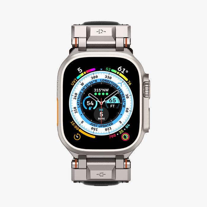 AMP07591 - Apple Watch (49mm) DuraPro Armor PU in Black showing the front