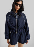 Arizona Drawstring Track Jacket - Navy