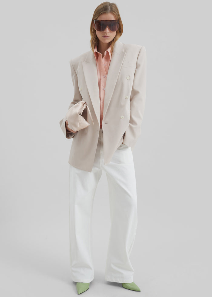 Arlen Cotton Boxy Shirt - Faded Pink