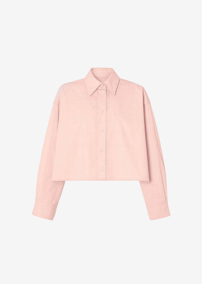 Arlen Cotton Boxy Shirt - Faded Pink