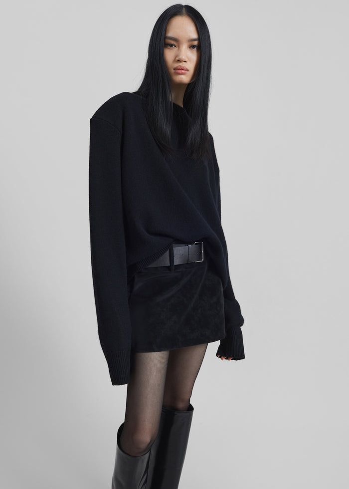 Arosa Belted Mini Skirt - Black