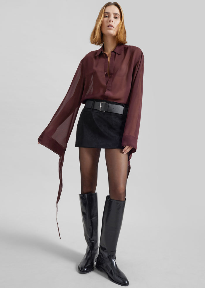 Arosa Belted Mini Skirt - Black