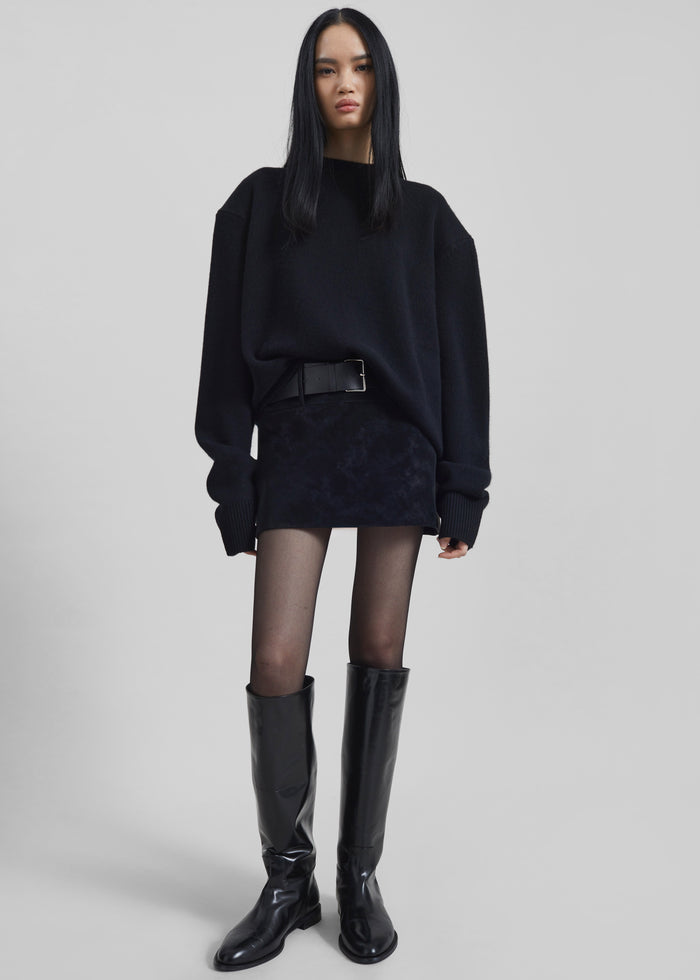 Arosa Belted Mini Skirt - Black