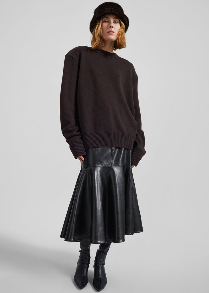 Arvika Faux Leather Mermaid Skirt - Black