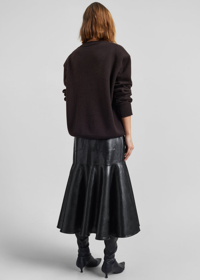 Arvika Faux Leather Mermaid Skirt - Black