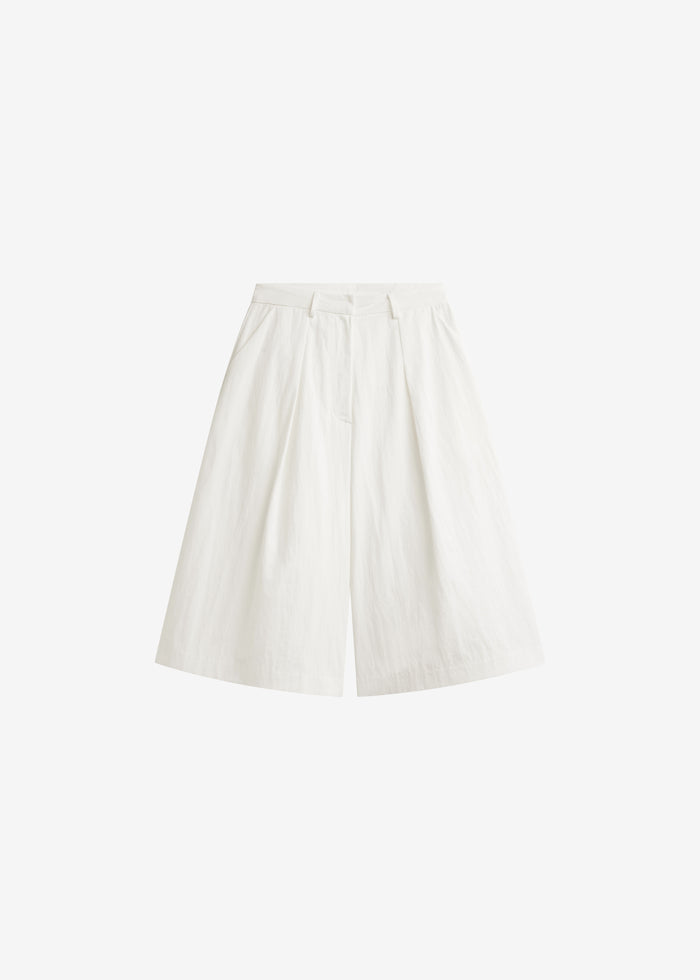 Aurea Wide Bermuda Shorts - Ivory