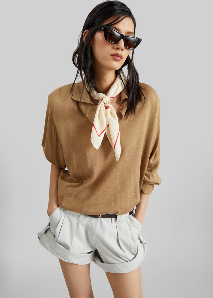 Avallon Padded Knit Polo - Camel