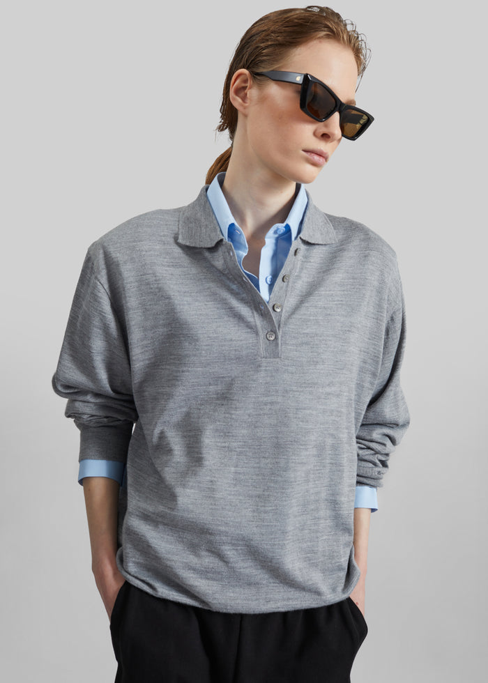 Avallon Padded Knit Polo - Grey