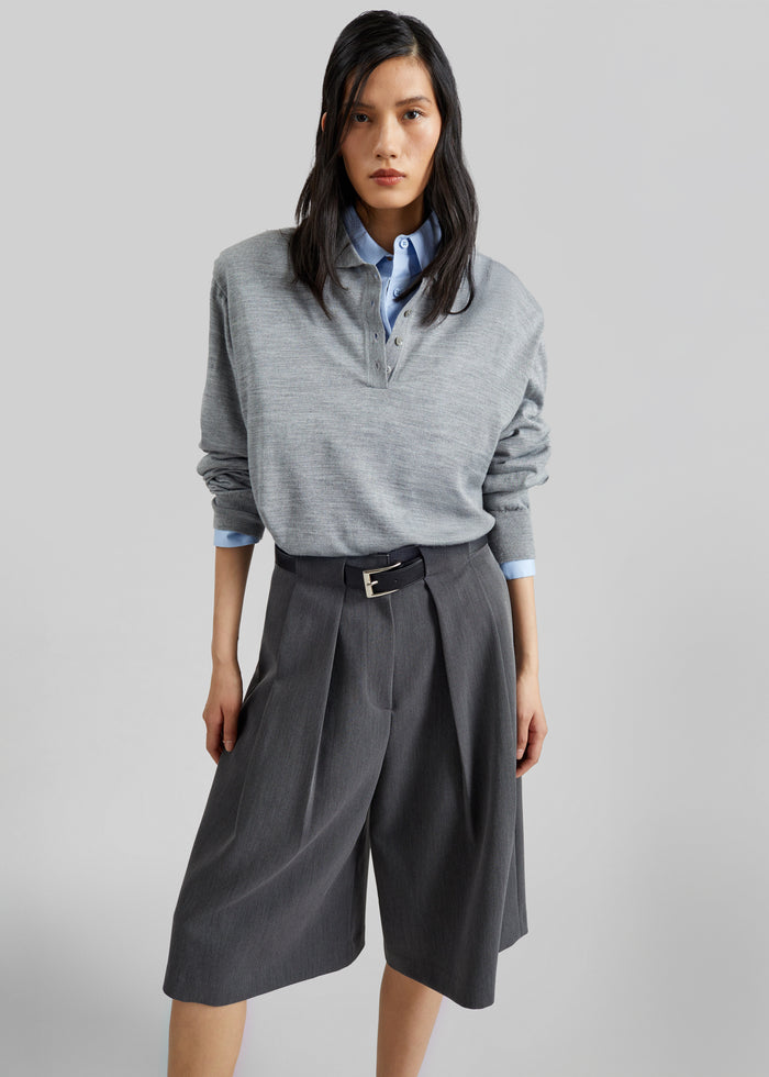 Avallon Padded Knit Polo - Grey