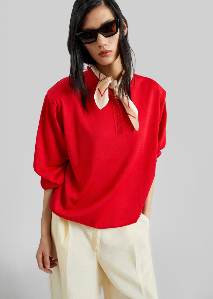 Avallon Padded Knit Polo - Red