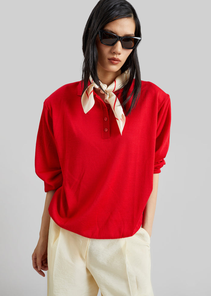Avallon Padded Knit Polo - Red