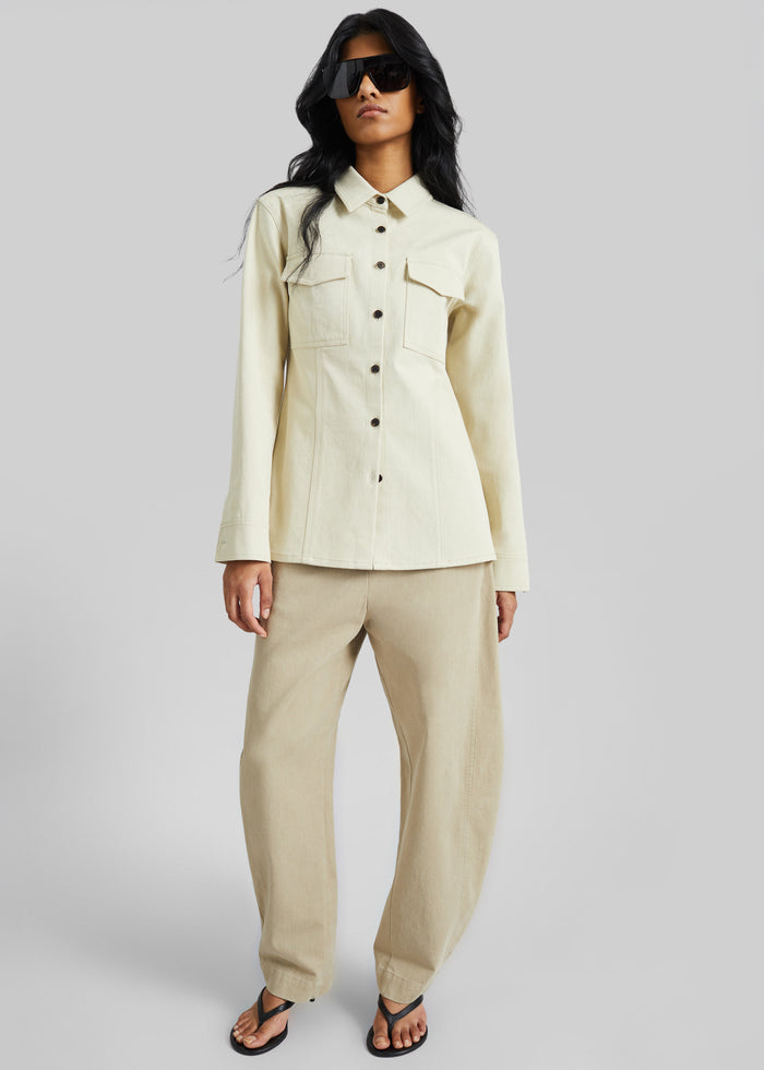 Aversa Tailored Overshirt - Light Beige