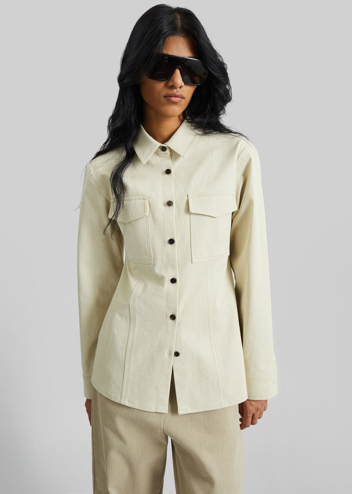 Aversa Tailored Overshirt - Light Beige