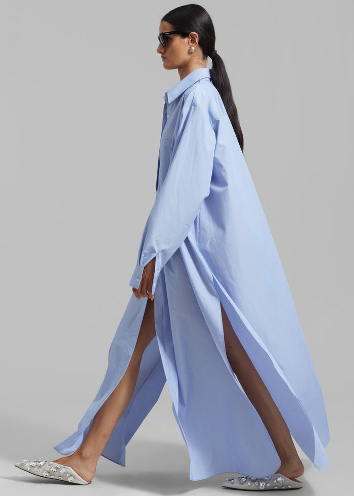 Avery Shirt Dress - Blue Stripe