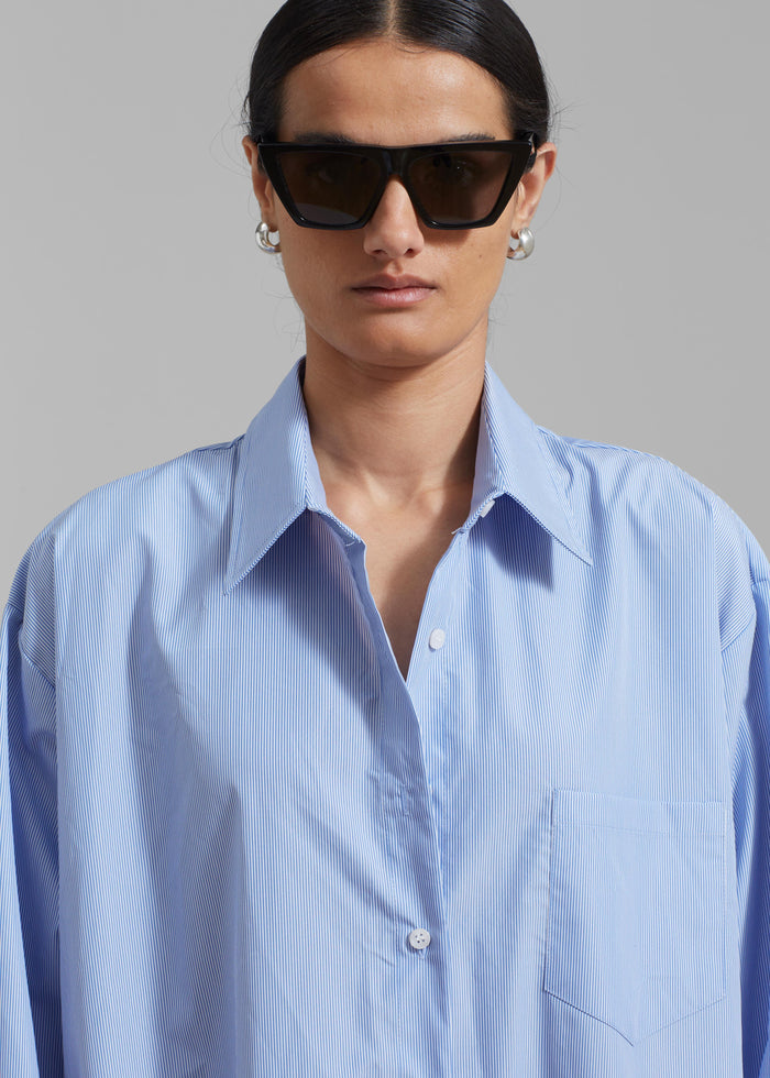 Avery Shirt Dress - Blue Stripe