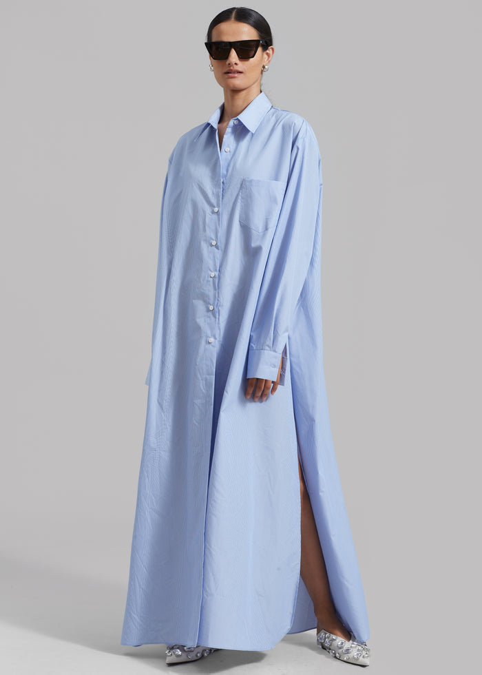 Avery Shirt Dress - Blue Stripe