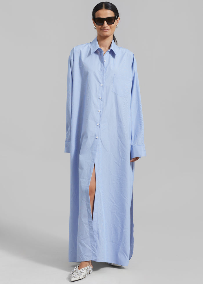 Avery Shirt Dress - Blue Stripe