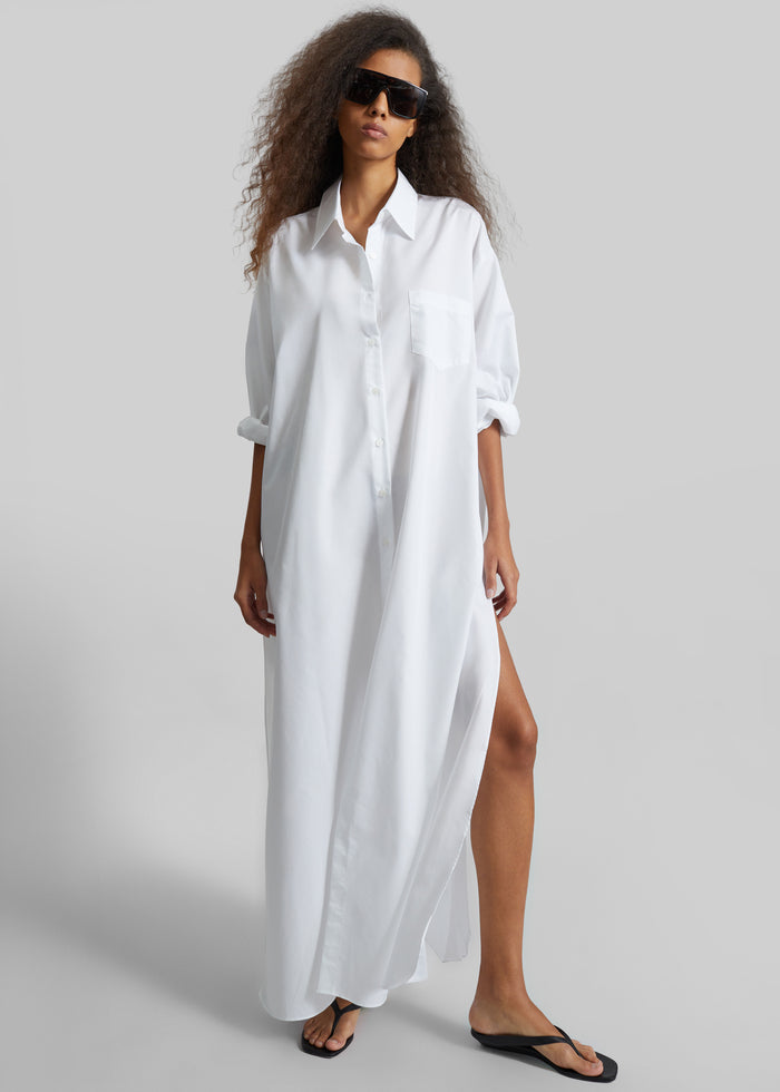 Avery Shirt Dress - White