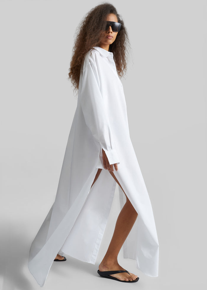 Avery Shirt Dress - White