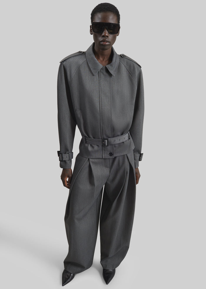 Avray Pleated Trousers - Grey