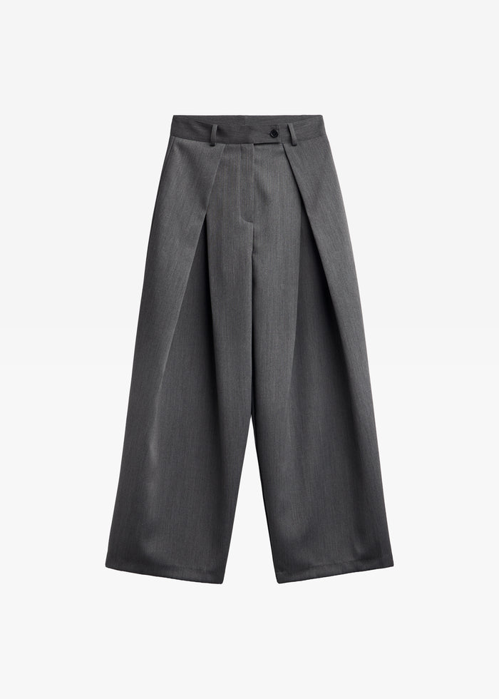 Avray Pleated Trousers - Grey