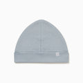 flatlay_roundel_signature_fabric blue organic cotton baby hat from mori hover_2