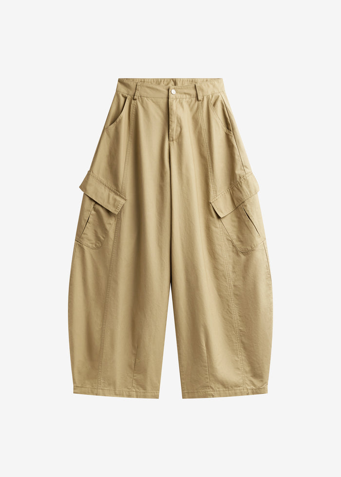 Baixa Barrel Cargo Pants - Beige