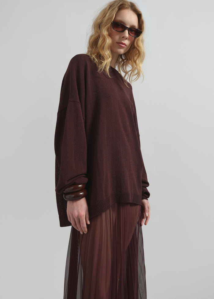 Basel Crew Neck Sweater - Burgundy