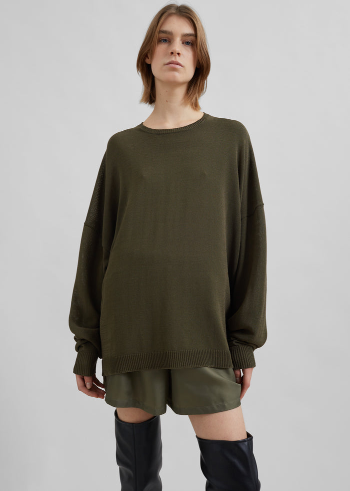 Basel Crew Neck Sweater - Khaki