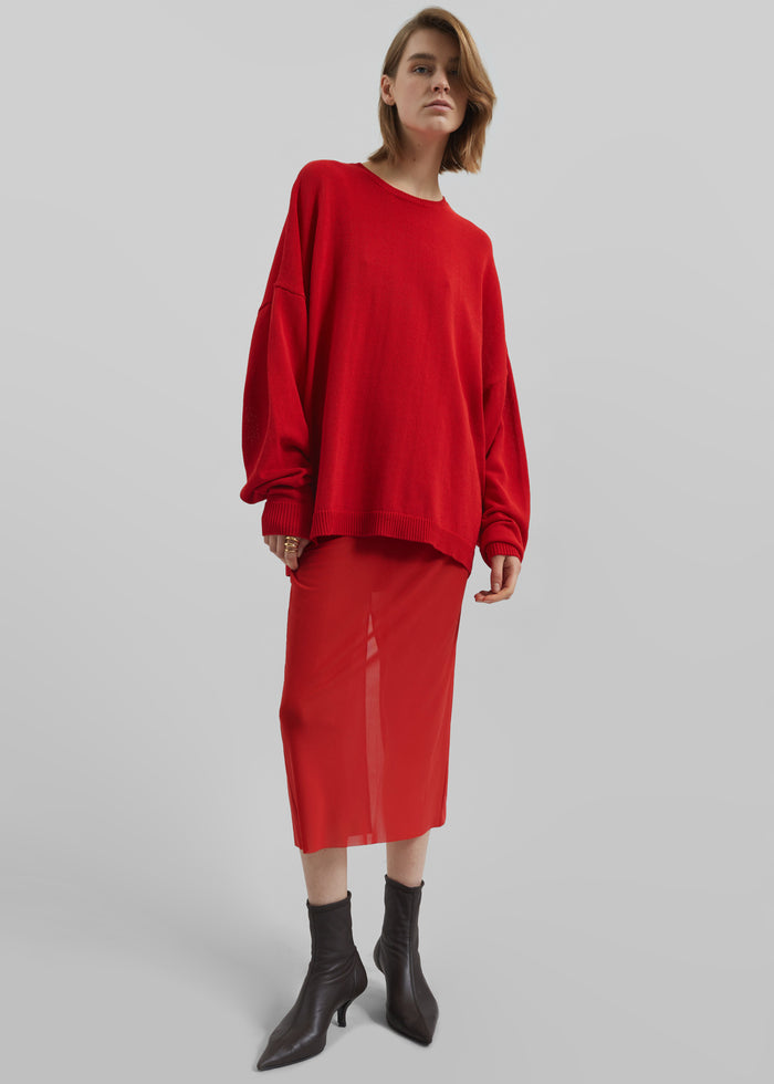 Basel Crew Neck Sweater - Red