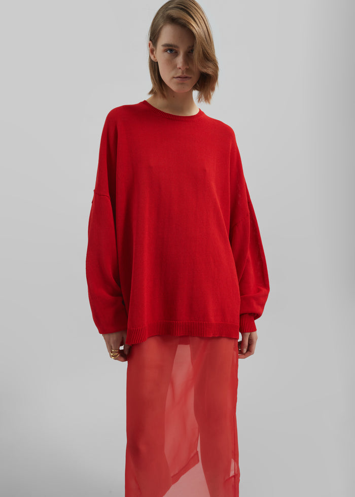 Basel Crew Neck Sweater - Red