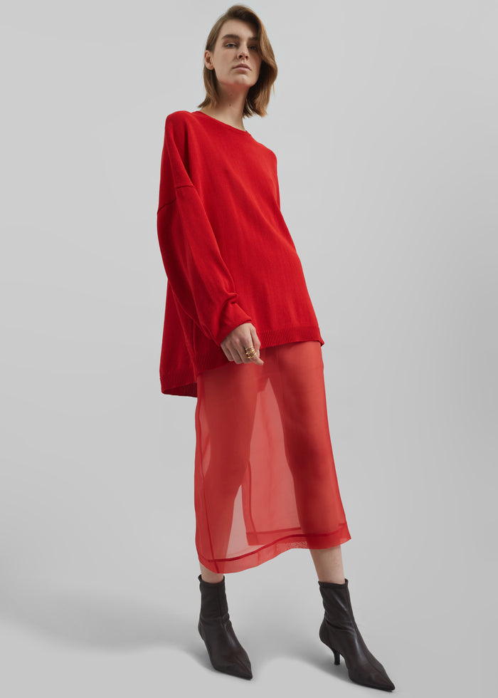 Basel Crew Neck Sweater - Red