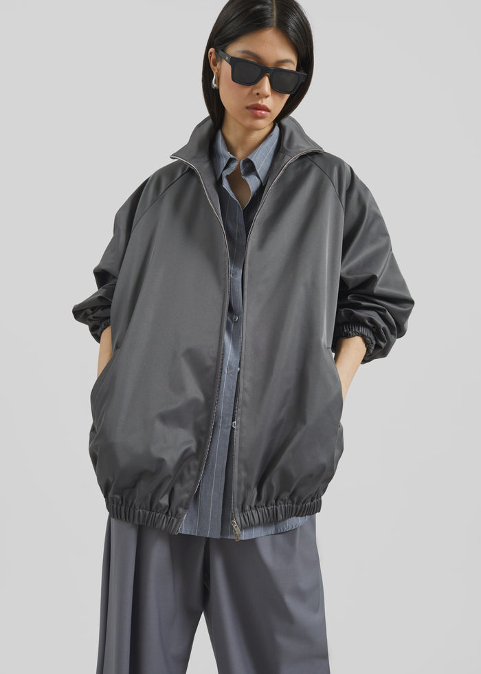 Baxter Lustrous Track Jacket - Grey