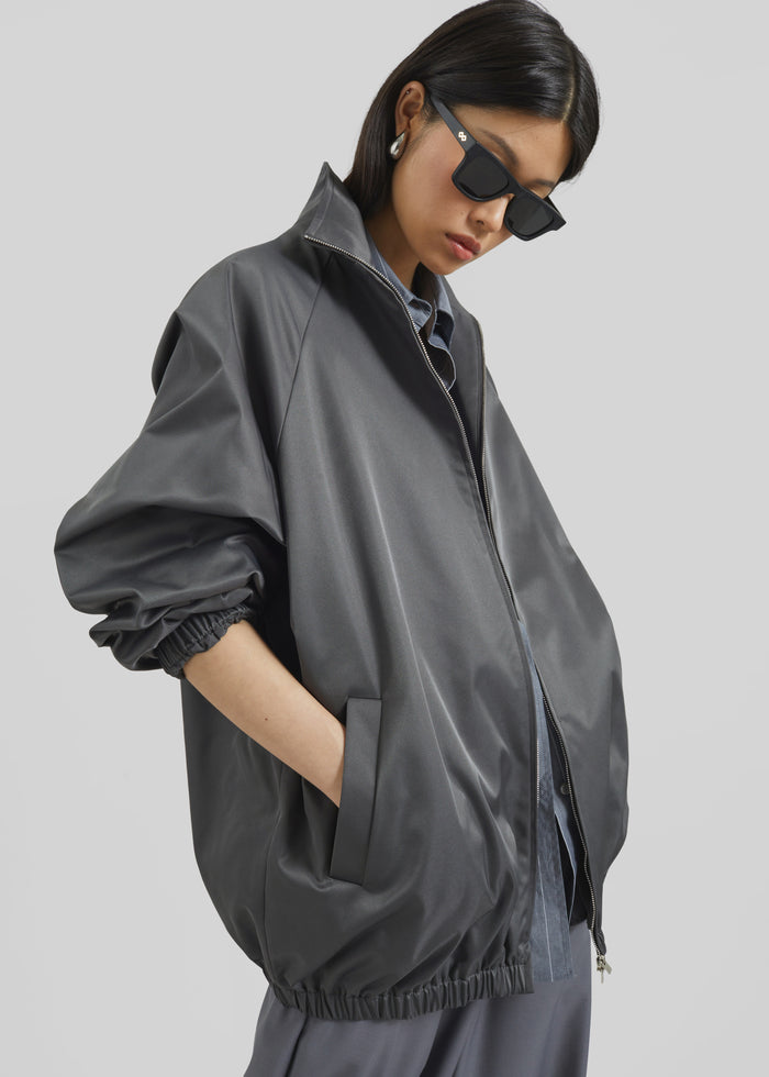 Baxter Lustrous Track Jacket - Grey