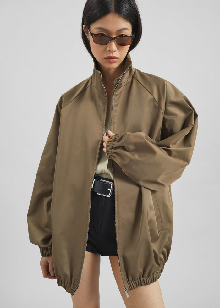 Baxter Lustrous Track Jacket - Moss Green