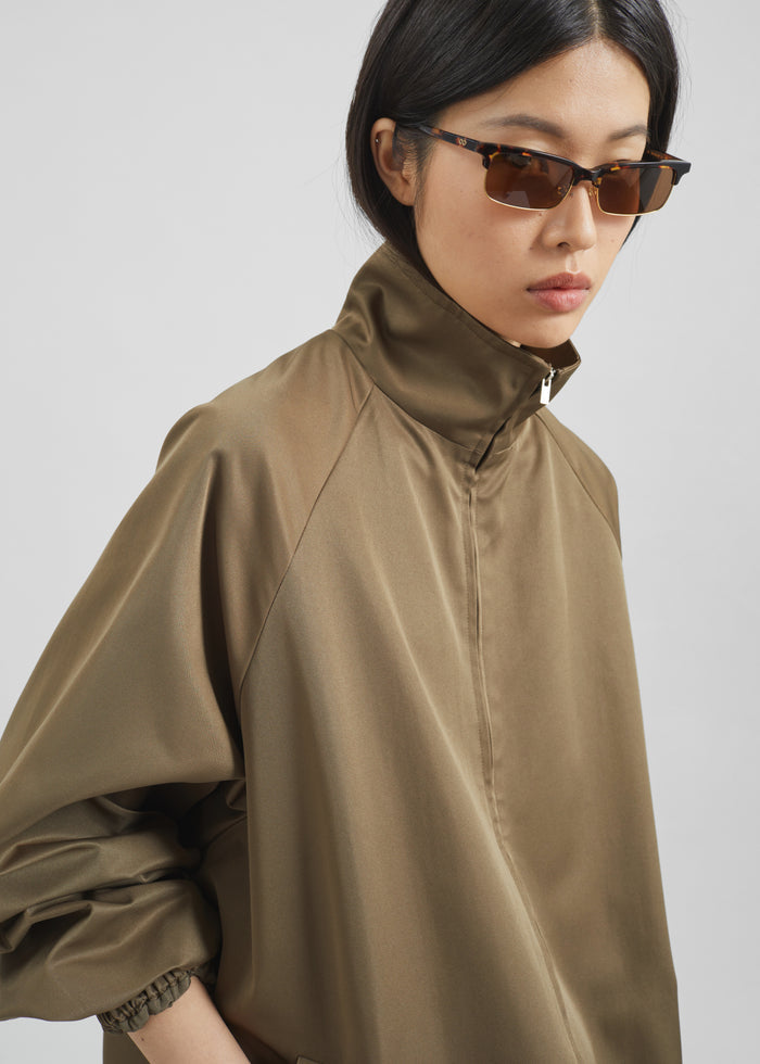 Baxter Lustrous Track Jacket - Moss Green